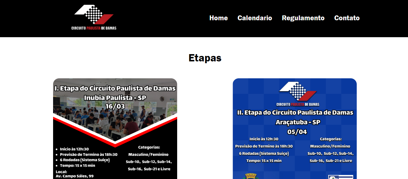 Tela projeto CPDamas